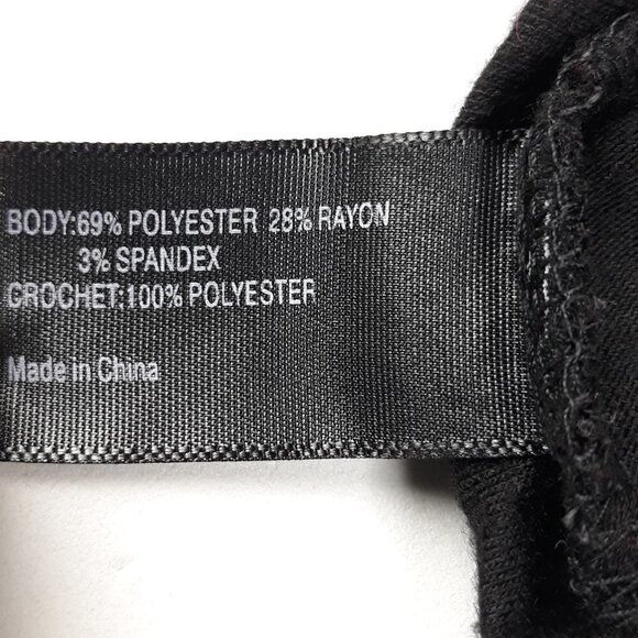 Lane Bryant Black Crochet Front Tank Top Sz 22/24 - Picture 8 of 9